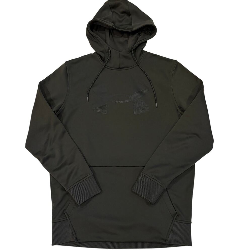 Under Armour Sweatshirt Mens Med Green Loose Fit Fleece Hoodie Performance *READ